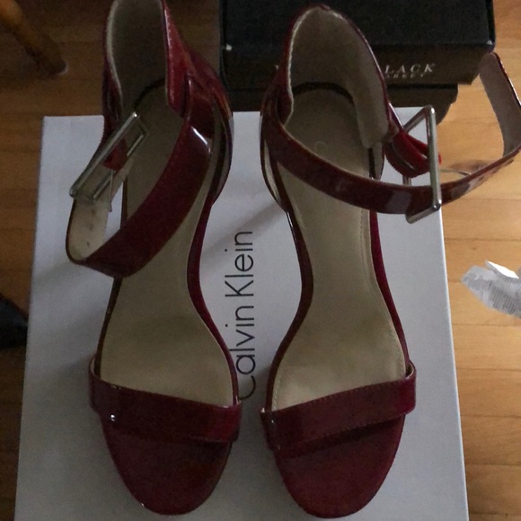 Calvin Klein Shoes - Calvin Klein Vivian Red Patent Heels